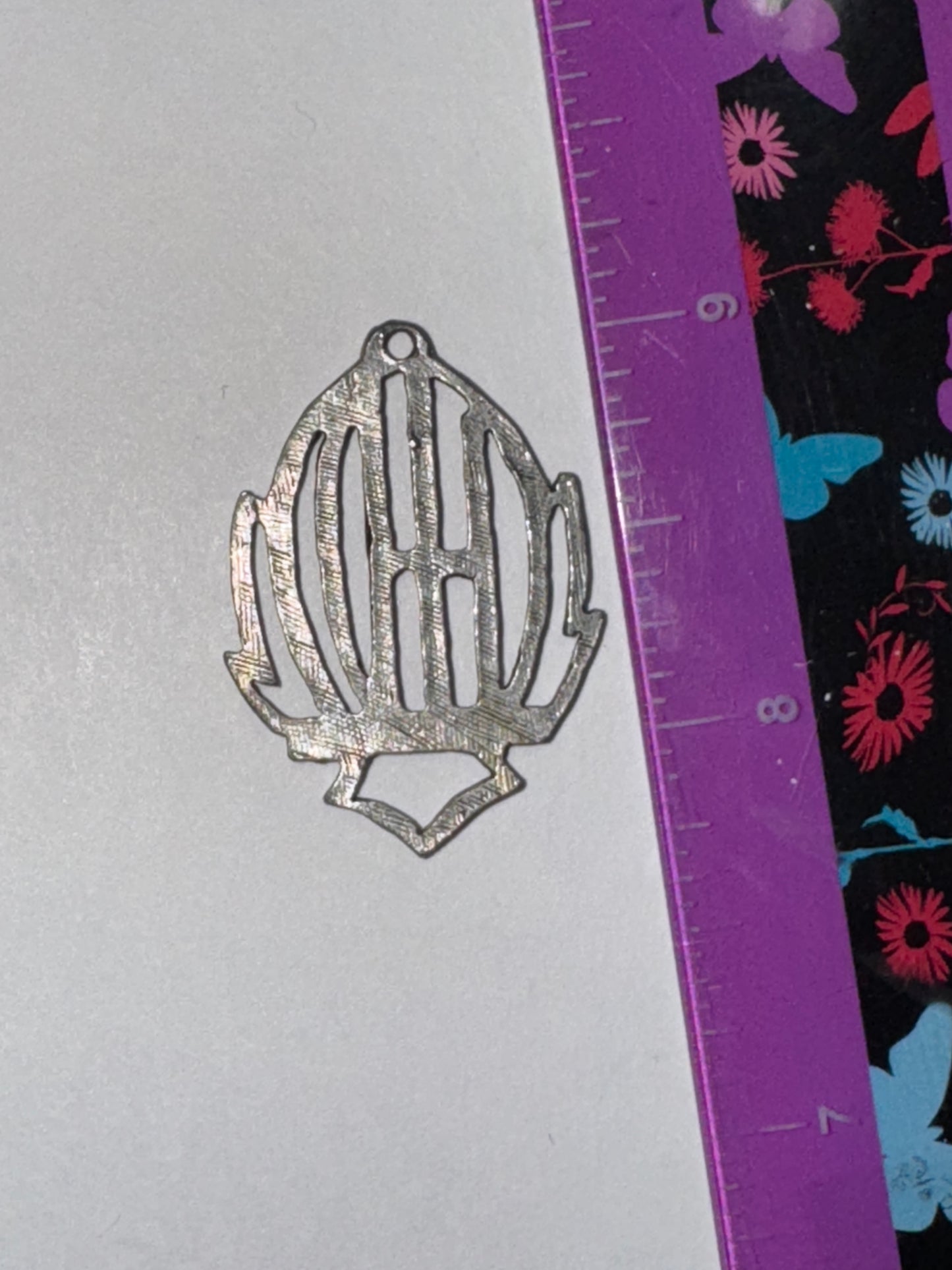 Open Pewter Harley Davidson Pendant