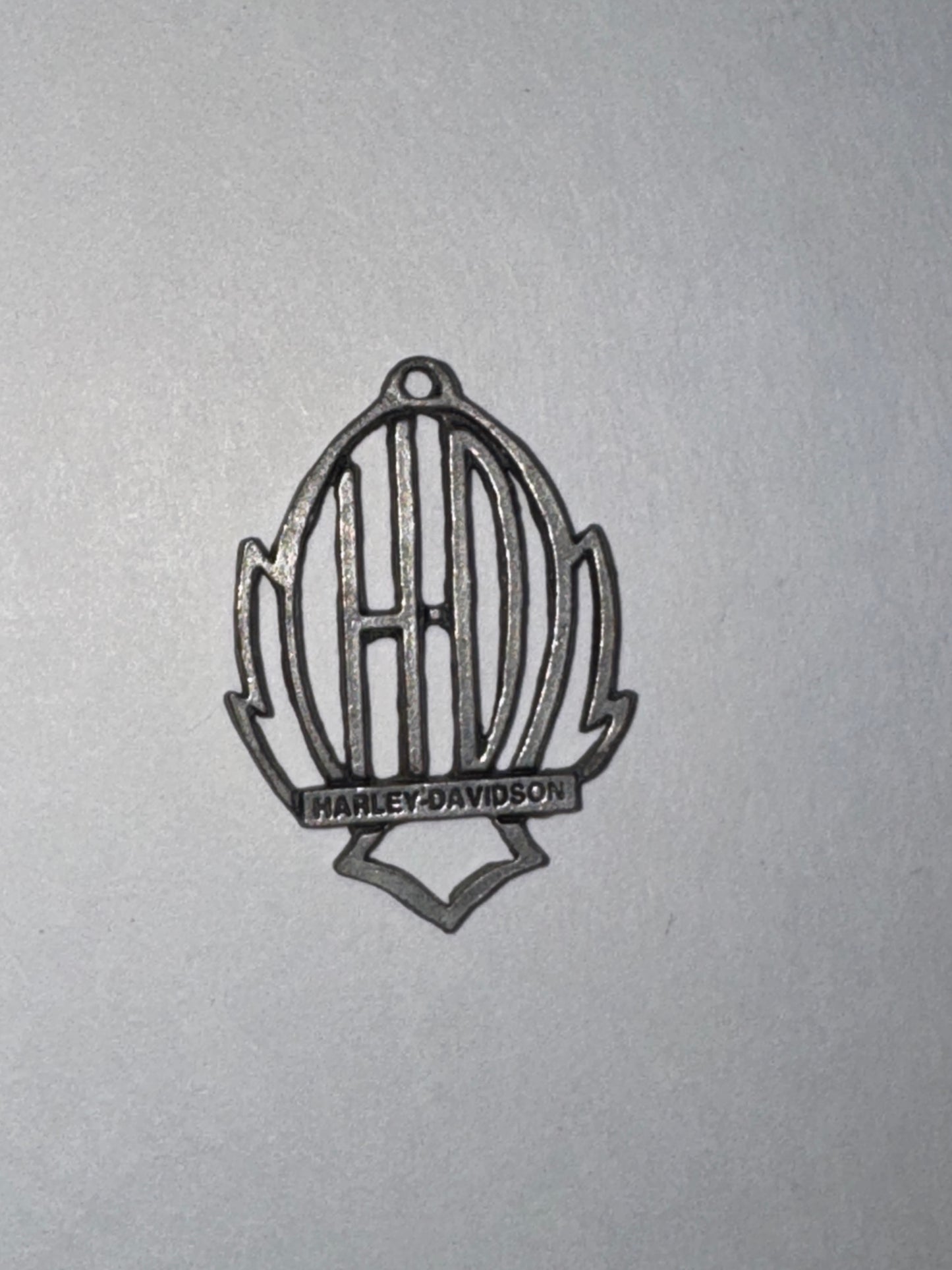 Open Pewter Harley Davidson Pendant