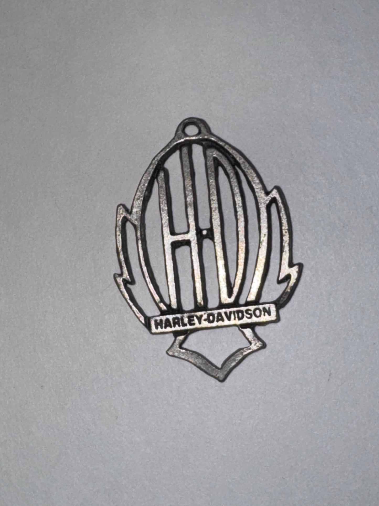 Open Pewter Harley Davidson Pendant