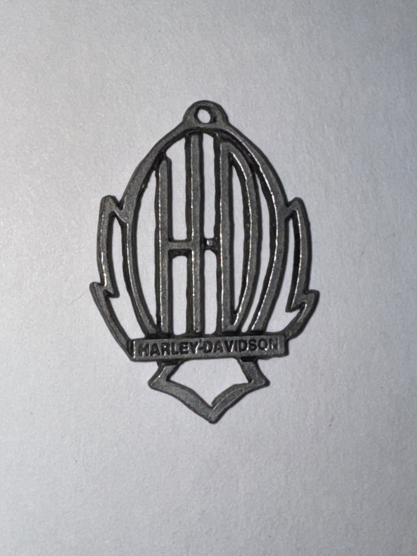 Open Pewter Harley Davidson Pendant