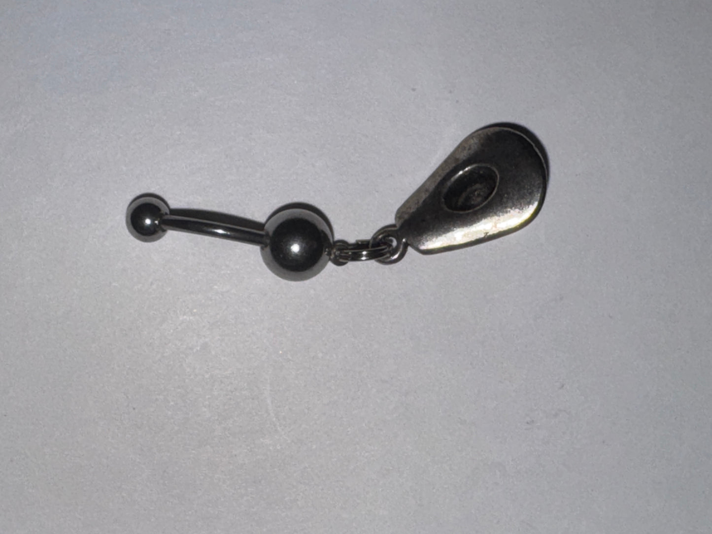 Hat Dangle Belly ring with Topaz Orange Gem