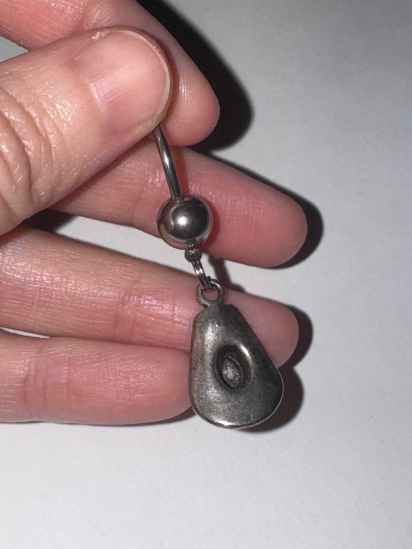 Hat Dangle Belly ring with Topaz Orange Gem