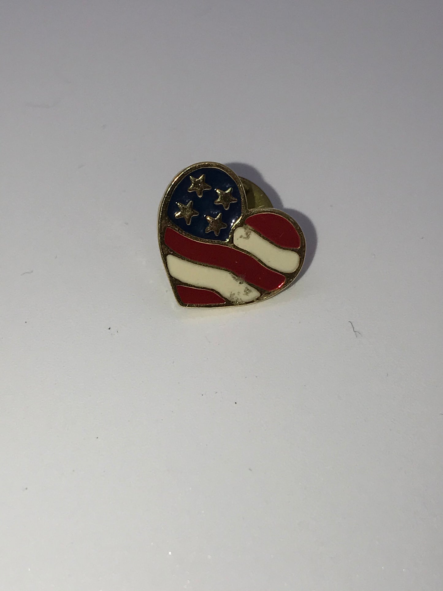 Heart American Flag Avon Pin