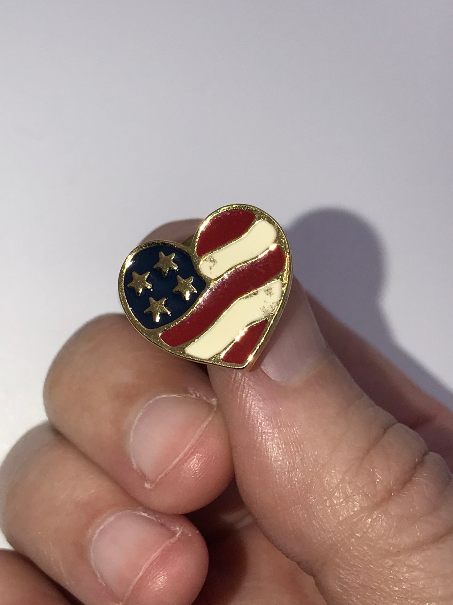 Heart American Flag Avon Pin