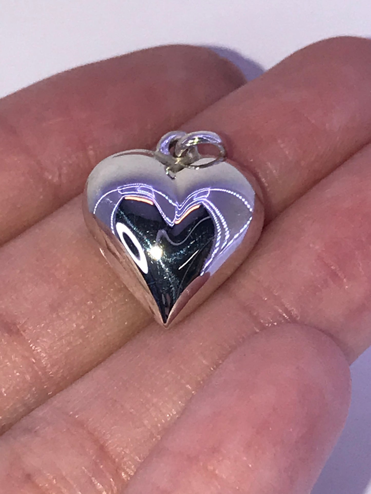Sterling Silver Puffed Heart Pendant