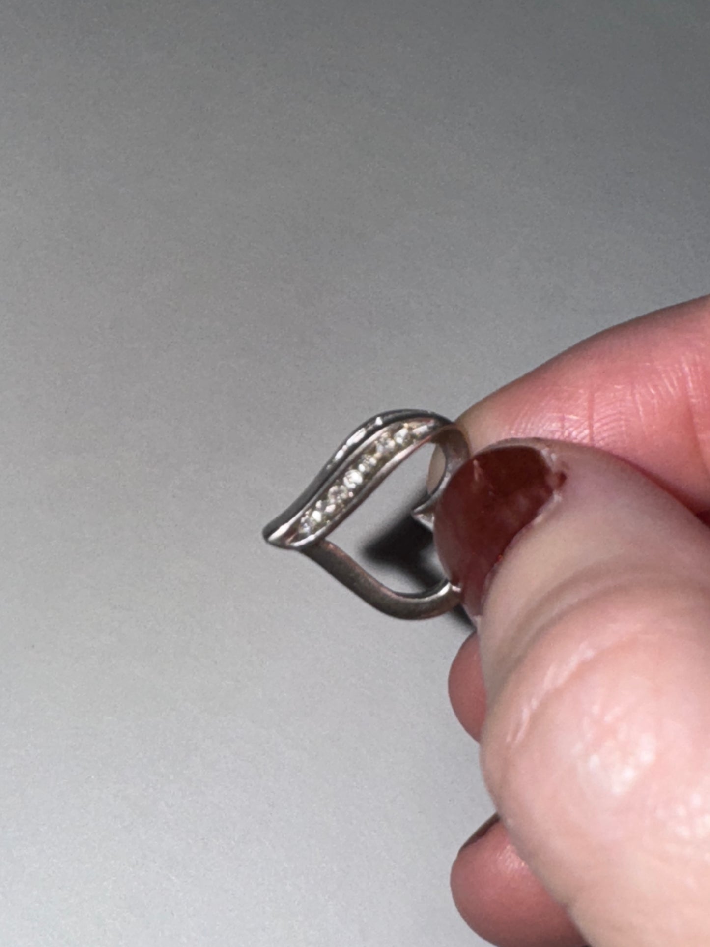 Sterling Silver Heart and White Topaz Pendant
