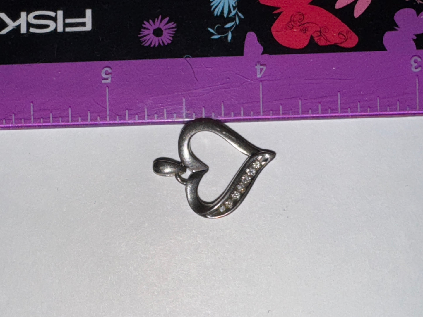 Sterling Silver Heart and White Topaz Pendant