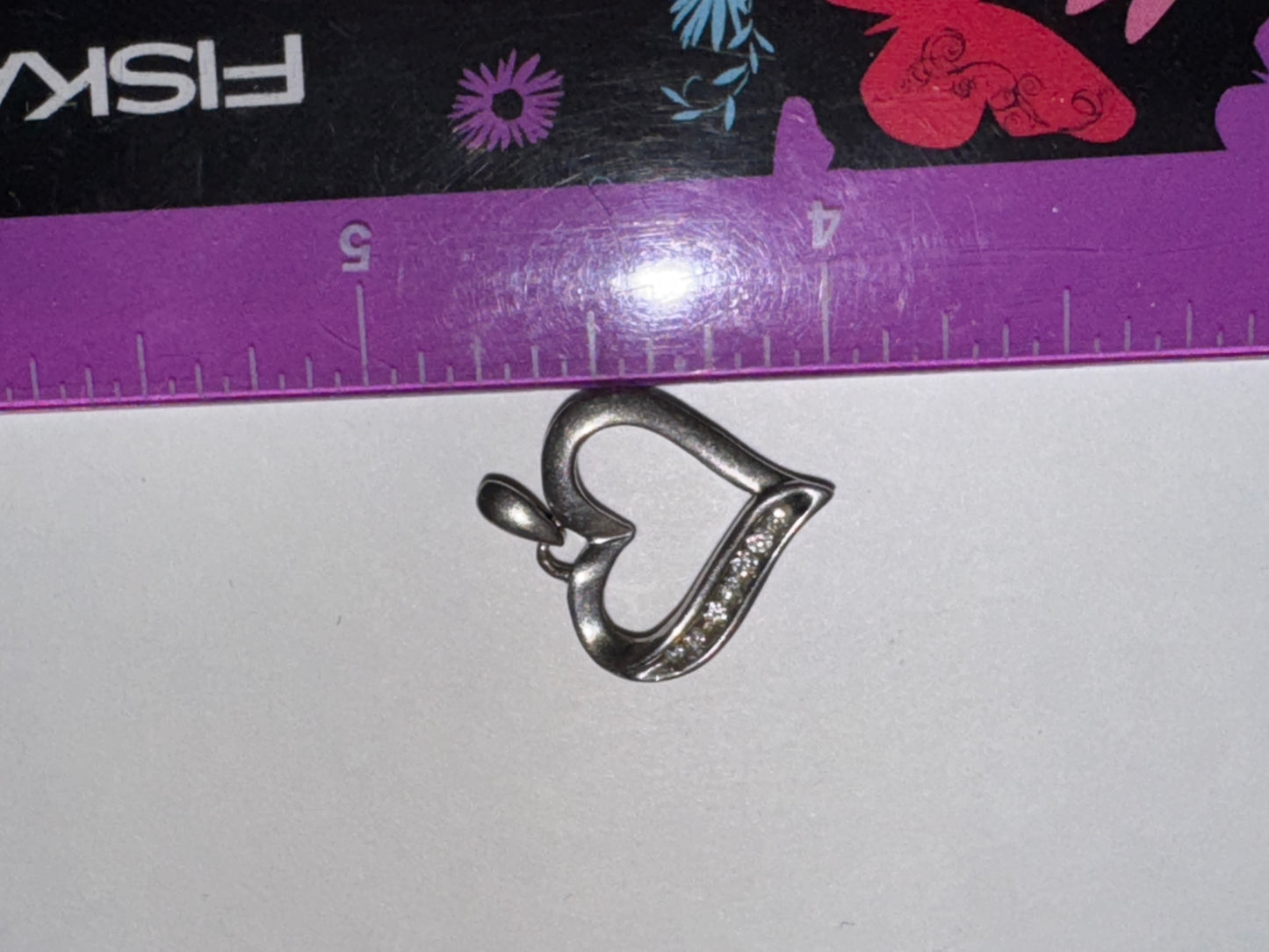 Sterling Silver Heart and White Topaz Pendant