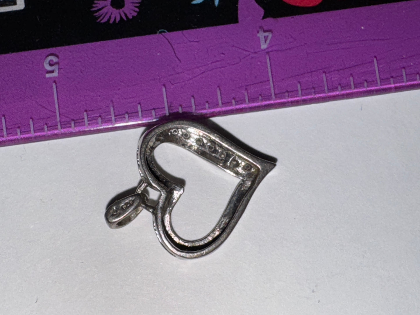 Sterling Silver Heart and White Topaz Pendant