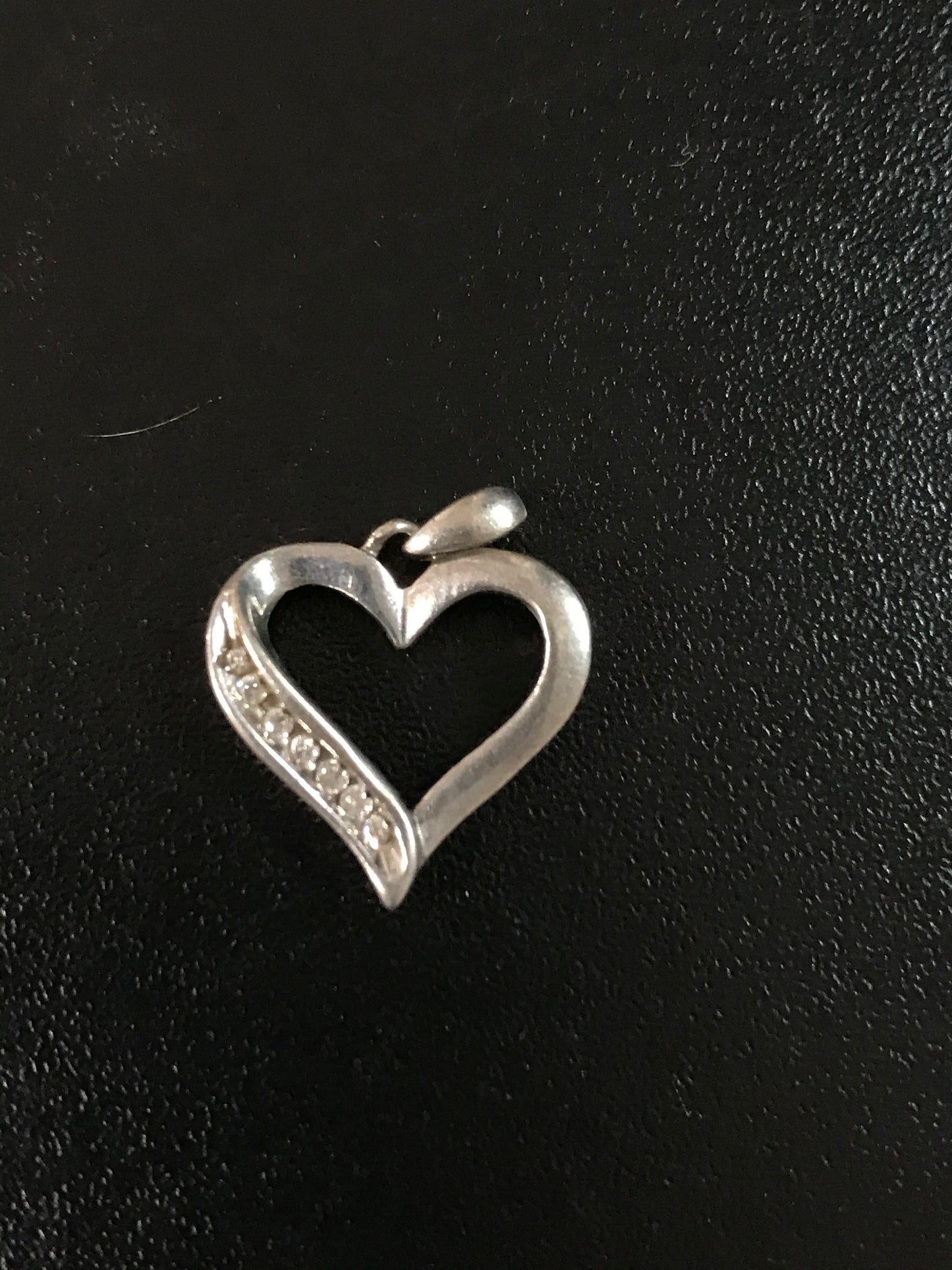 Sterling Silver Heart and White Topaz Pendant