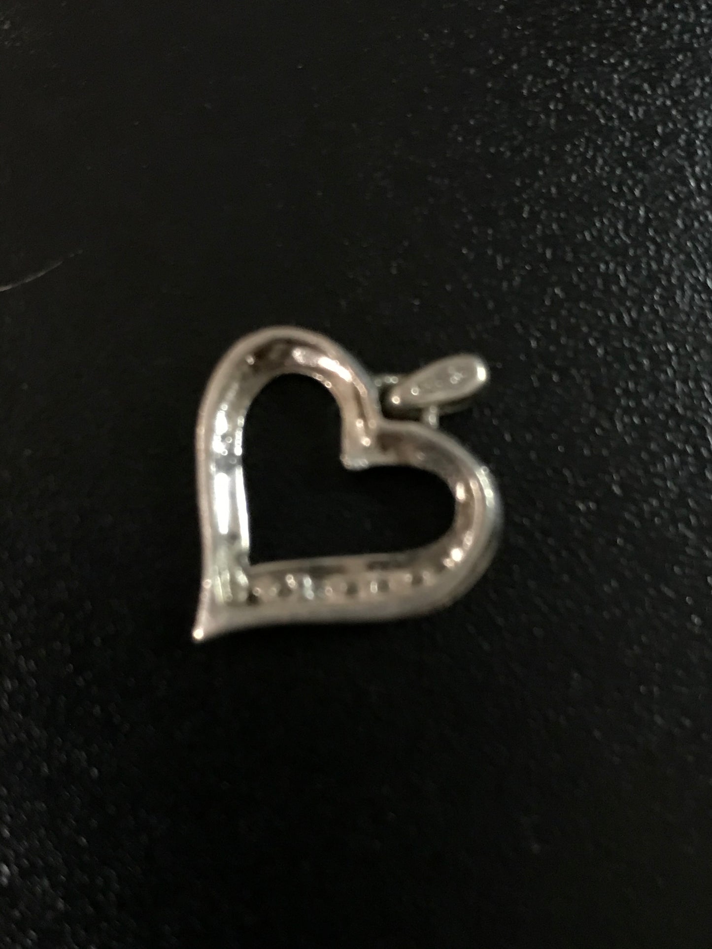 Sterling Silver Heart and White Topaz Pendant