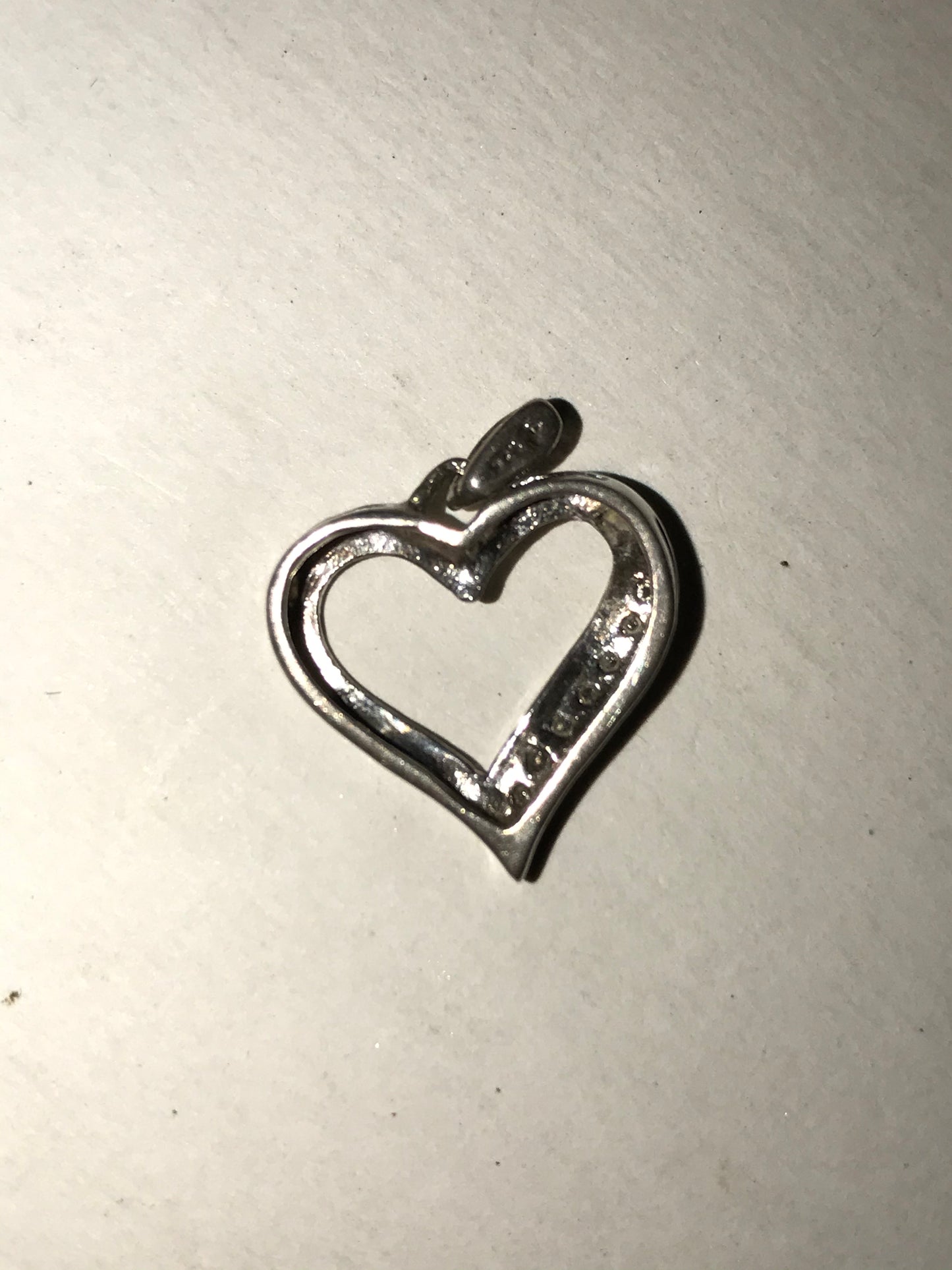 Sterling Silver Heart and White Topaz Pendant