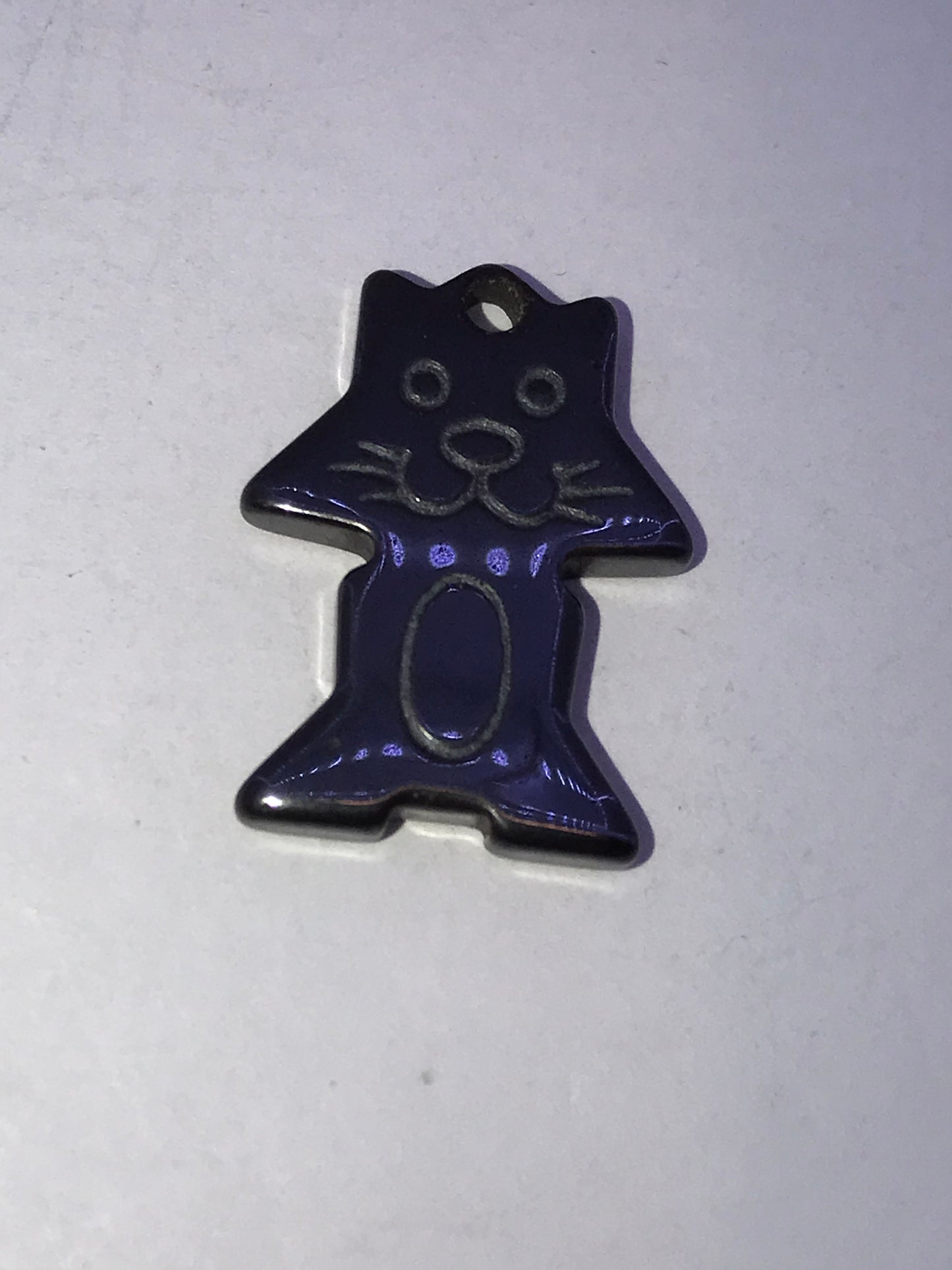 Hematite Cat Pendant