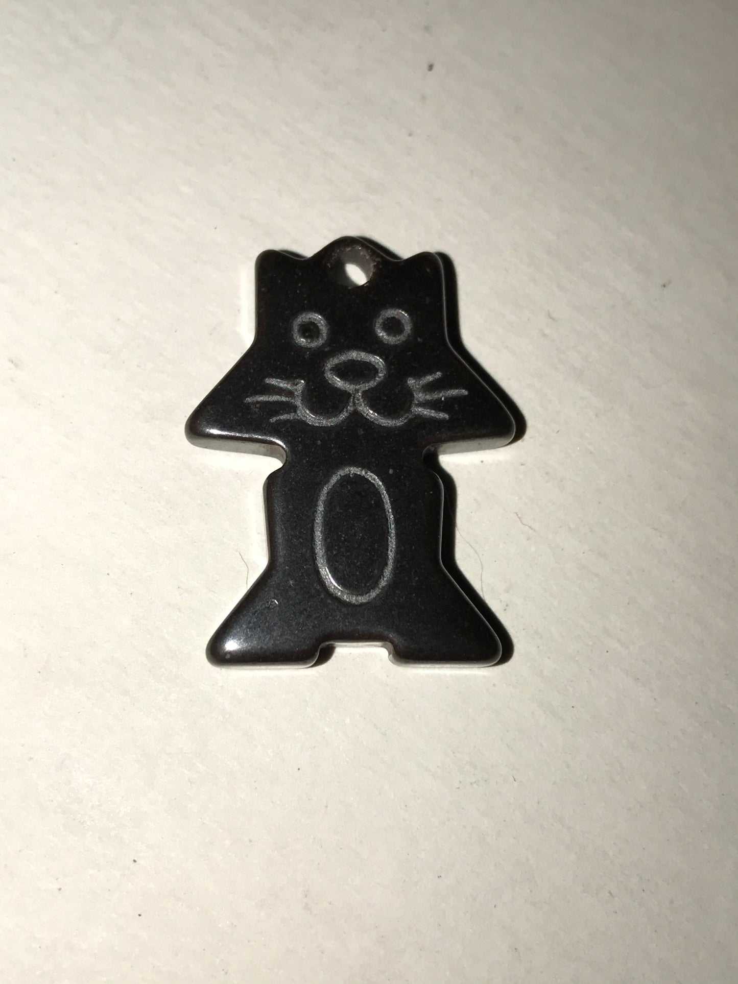 Hematite Cat Pendant