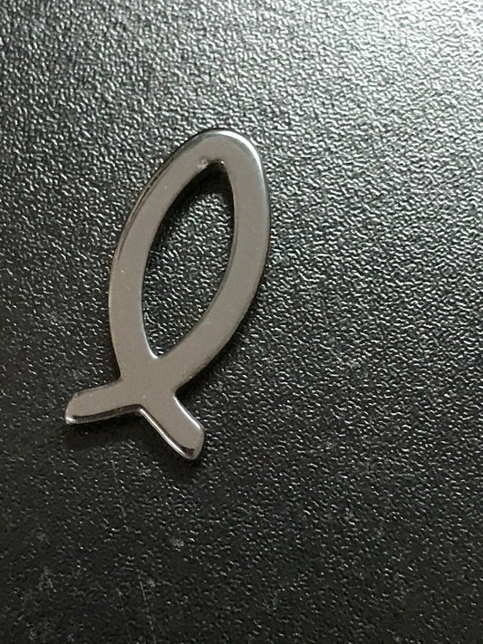 Hematite Christian Fish Pendant