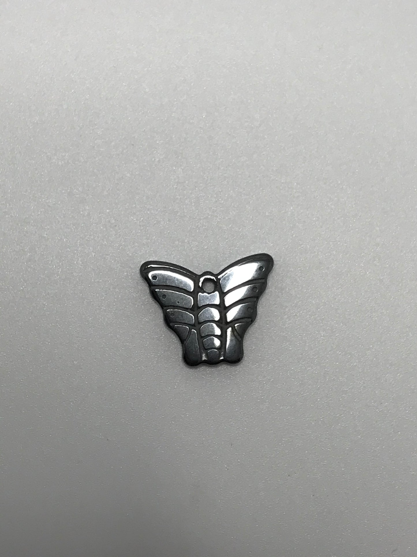 Small Hematite Butterfly Pendant
