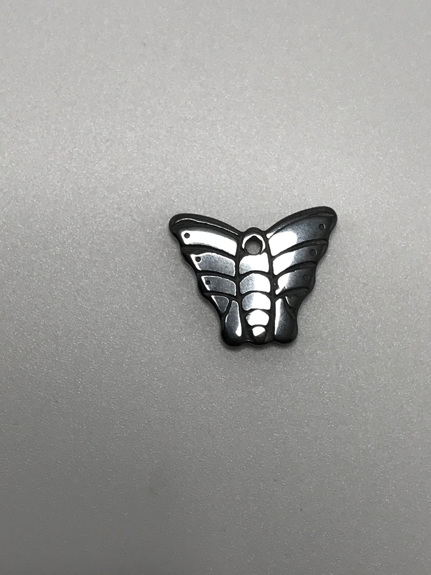 Small Hematite Butterfly Pendant