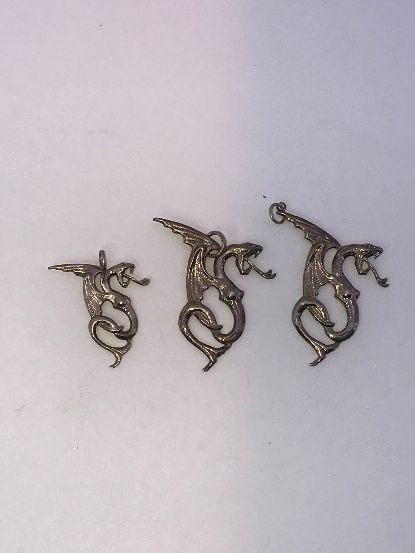 Sterling Silver Hissy Dragon Pendant, Small