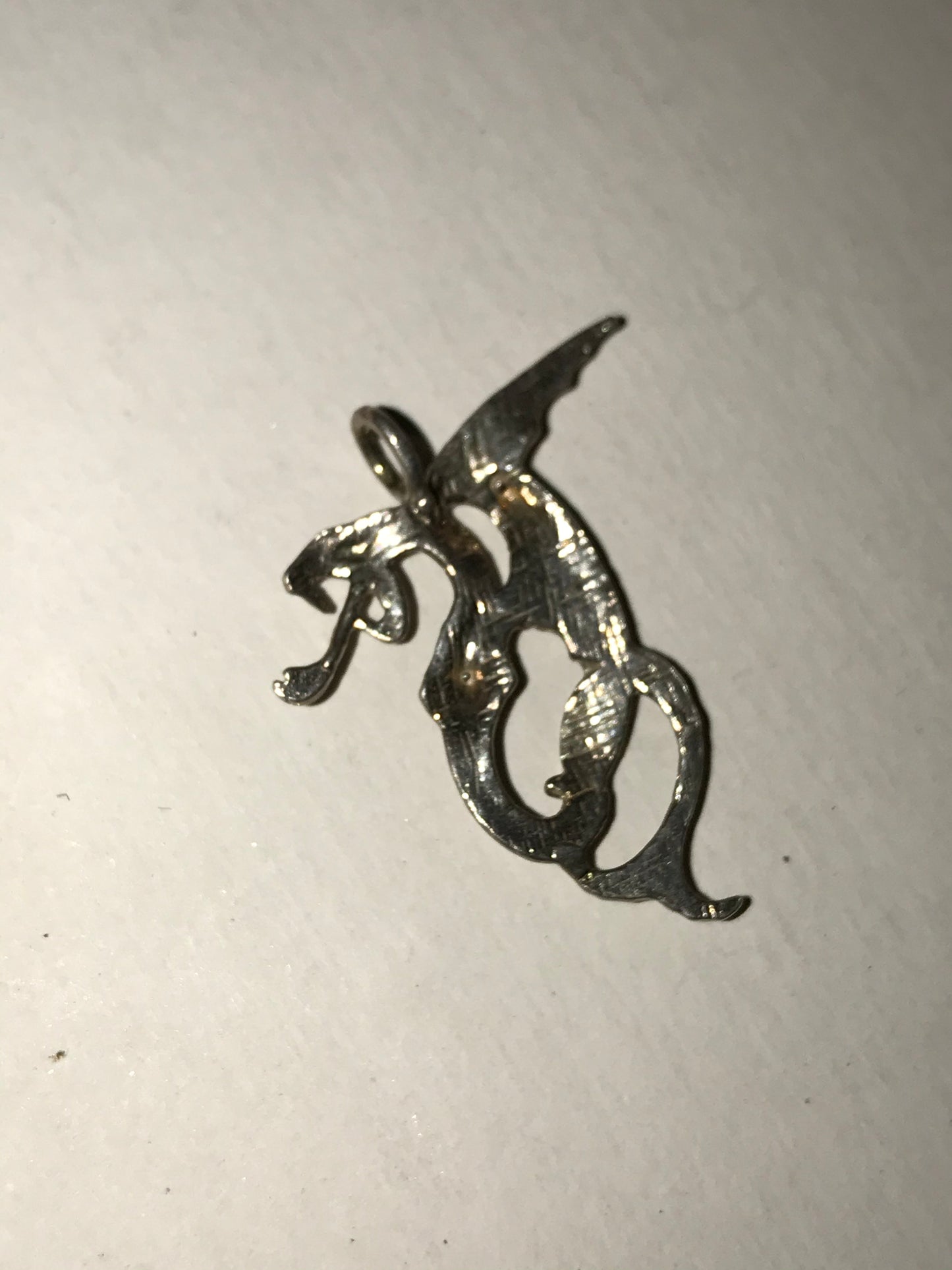 Sterling Silver Hissy Dragon Pendant, Small
