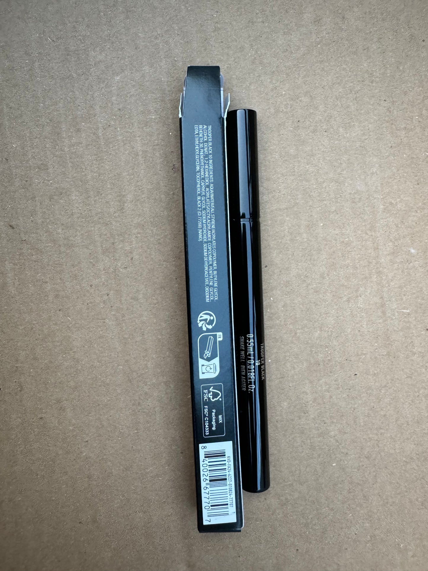 KVD Vegan Beauty Tattoo Liner Waterproof Liquid Eyeliner in Trooper Black, BNIB