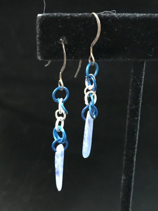 Kyanite Sliver Chainmail Earrings