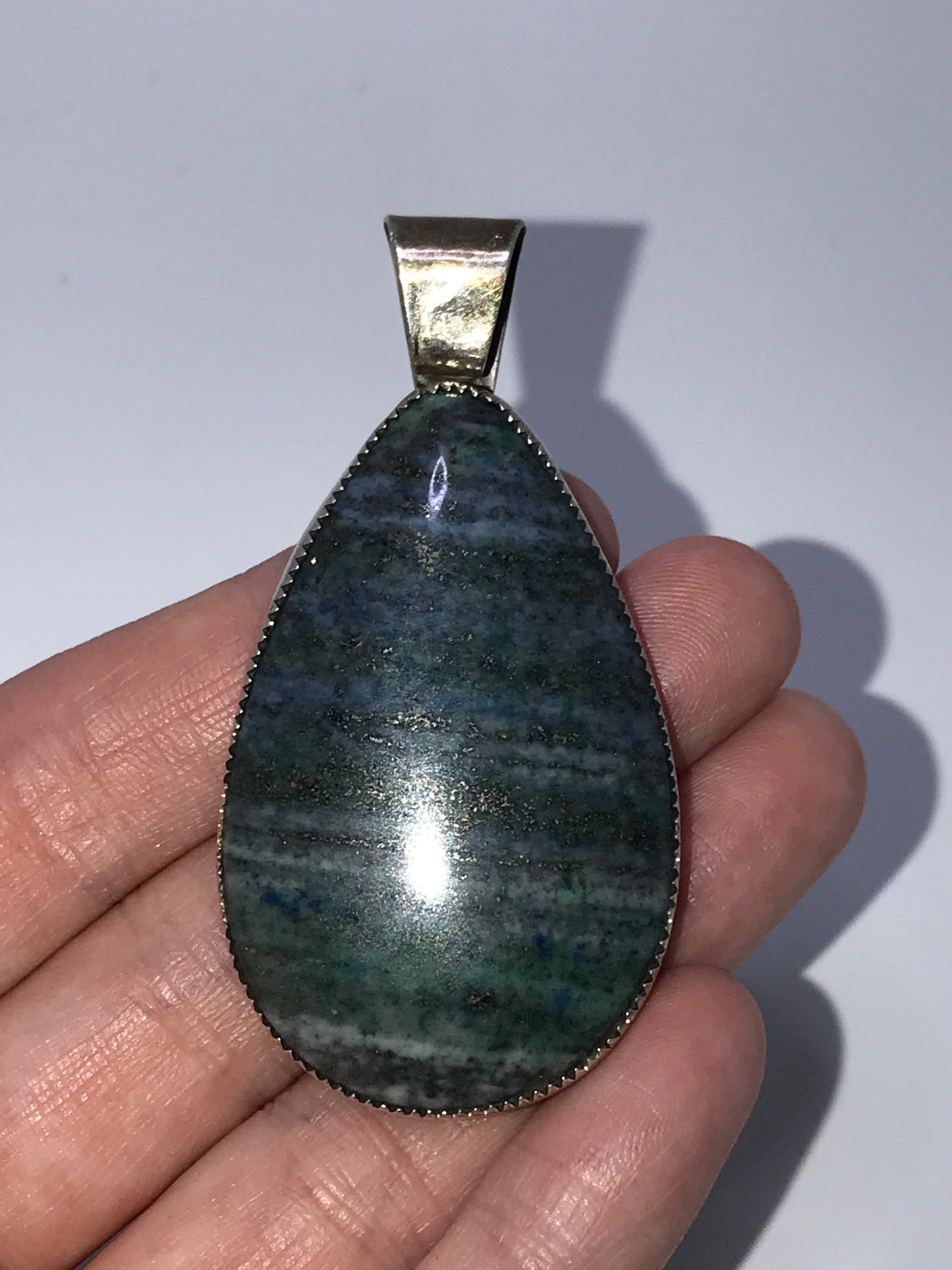 Sterling Silver And Lapis Teardrop Pendant