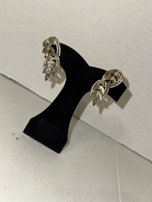 Vintage Coro Leaf Clip Earrings