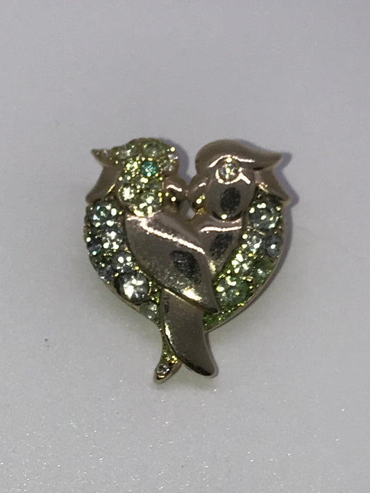 Vintage Gold Tone Liz Claiborne Love Bird Pin