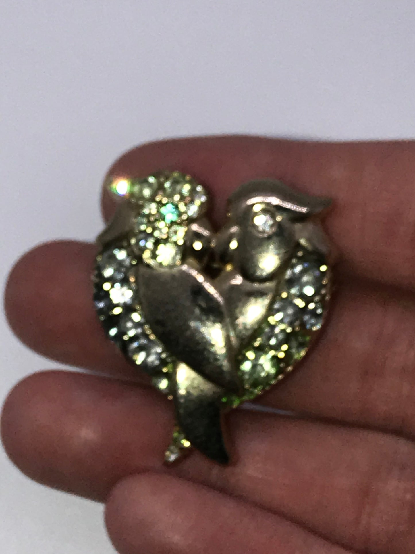Vintage Gold Tone Liz Claiborne Love Bird Pin