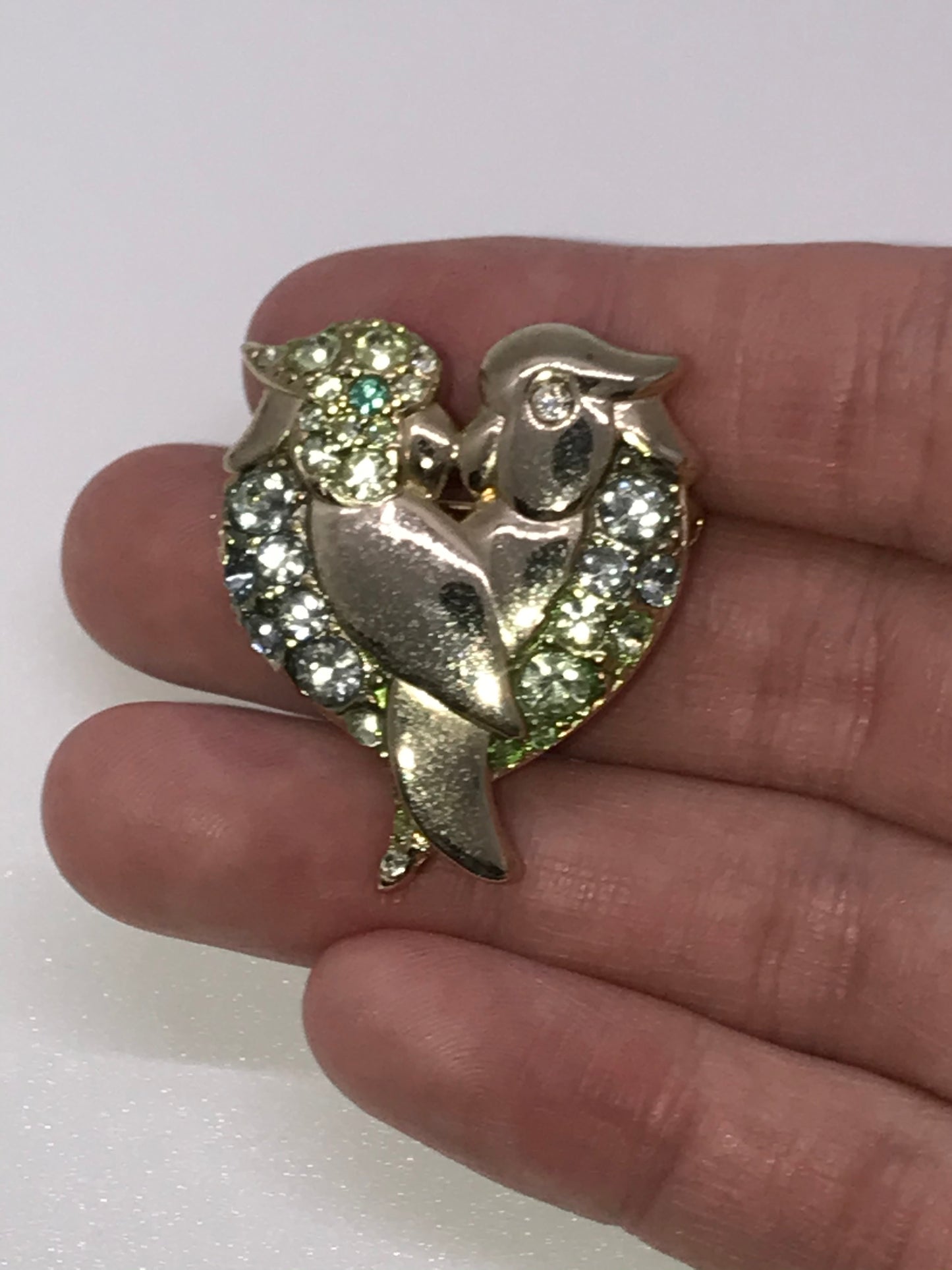 Vintage Gold Tone Liz Claiborne Love Bird Pin
