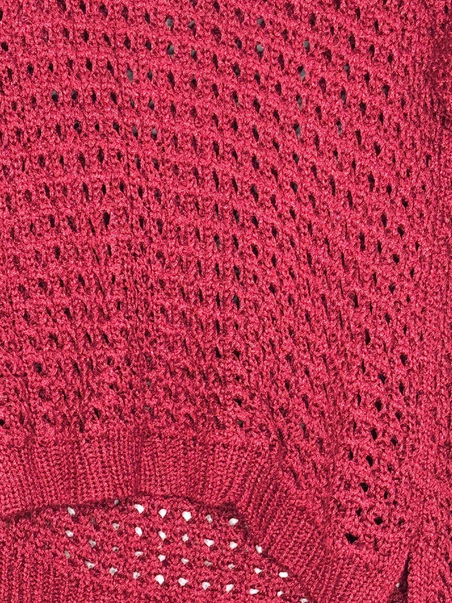 Lucky Brand Red Open Knit Long Sleeve Sweater, Size M