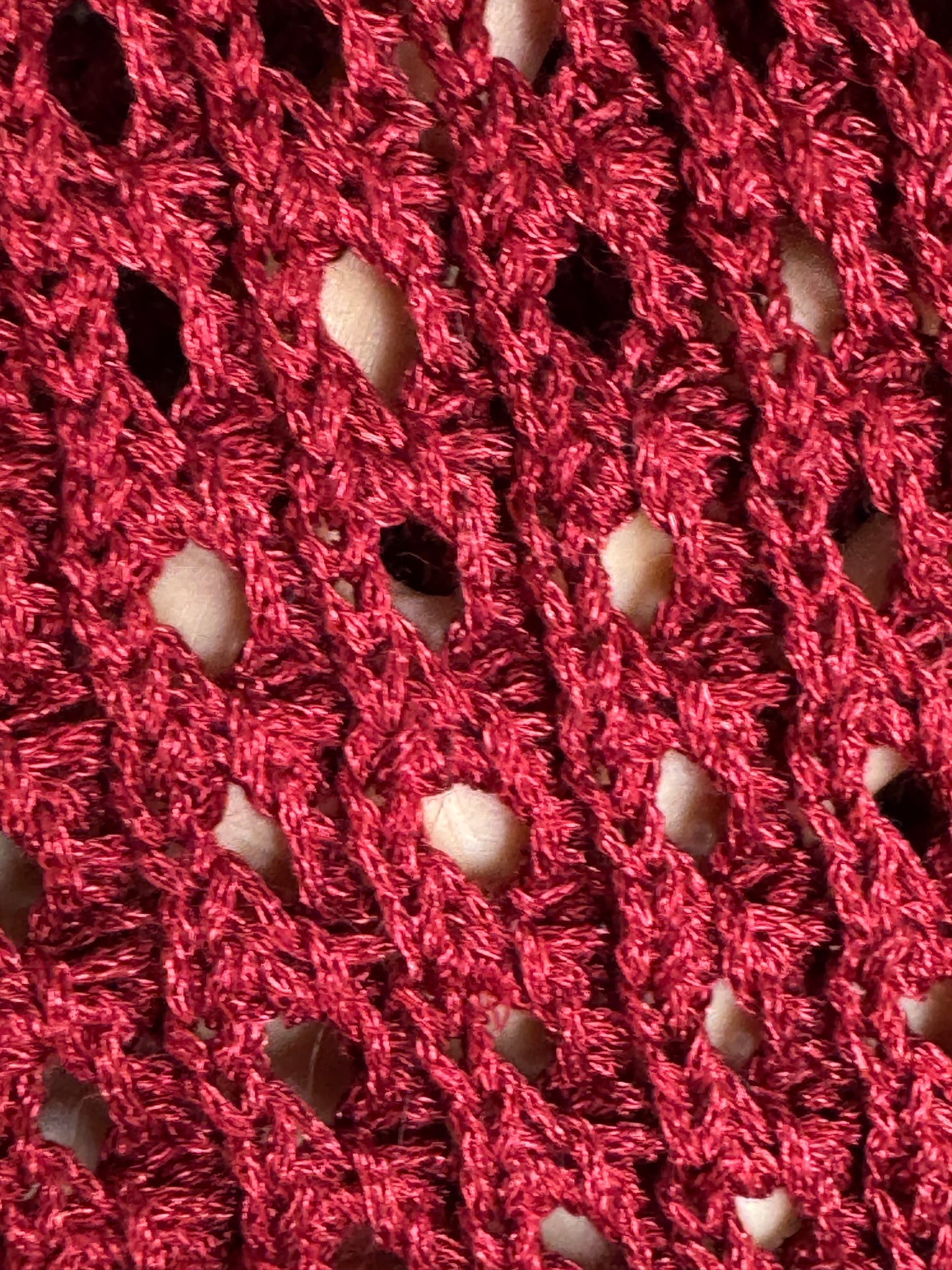 Lucky Brand Red Open Knit Long Sleeve Sweater, Size M