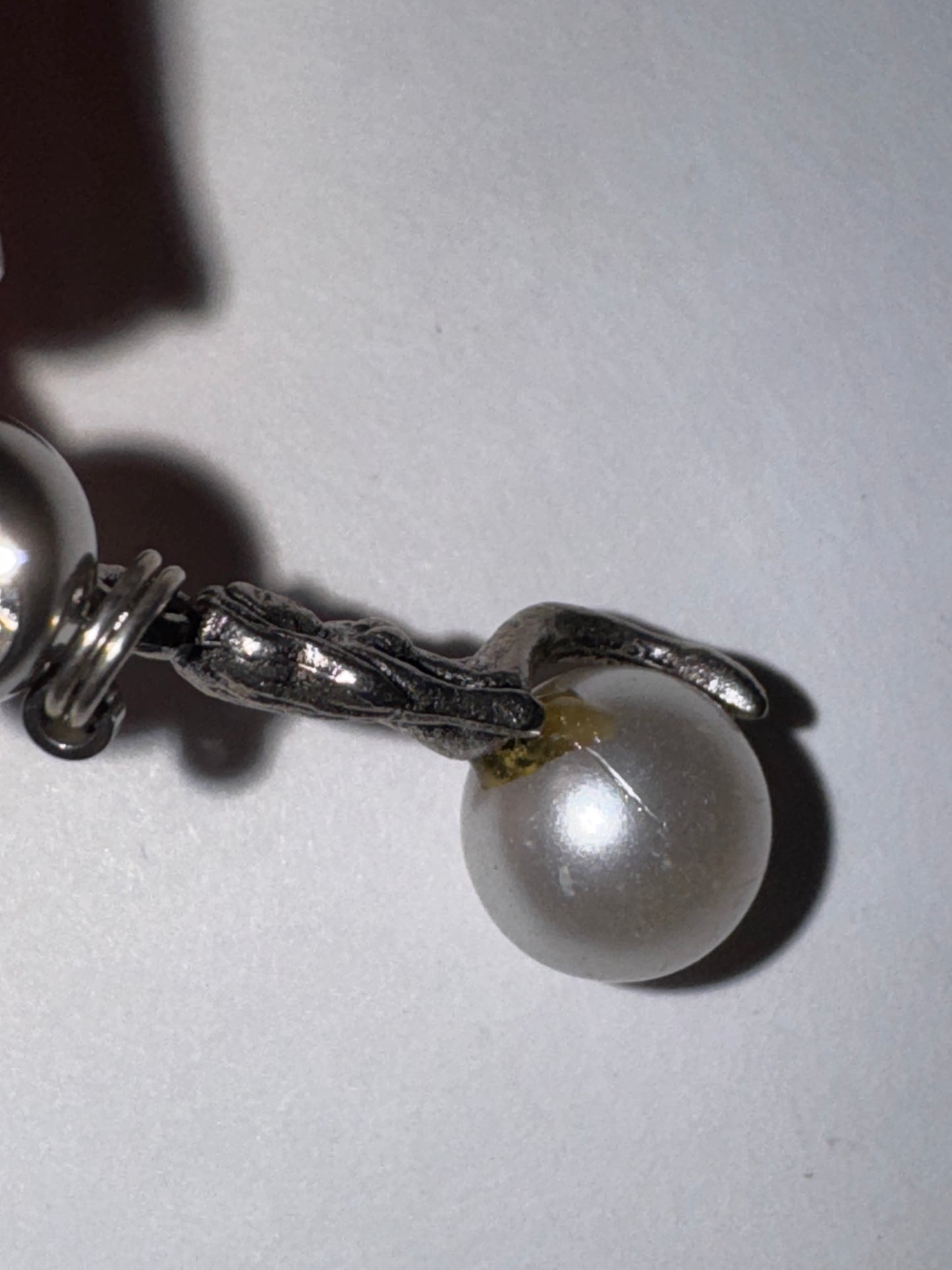 Mermaid on White Pearl Dangle Belly Ring