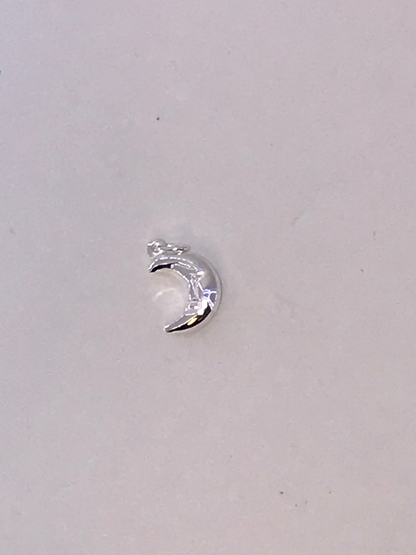 Sterling Silver Puffed Moon Pendant