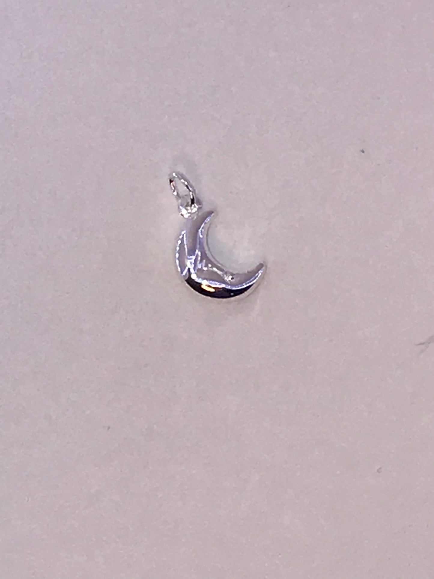 Sterling Silver Puffed Moon Pendant