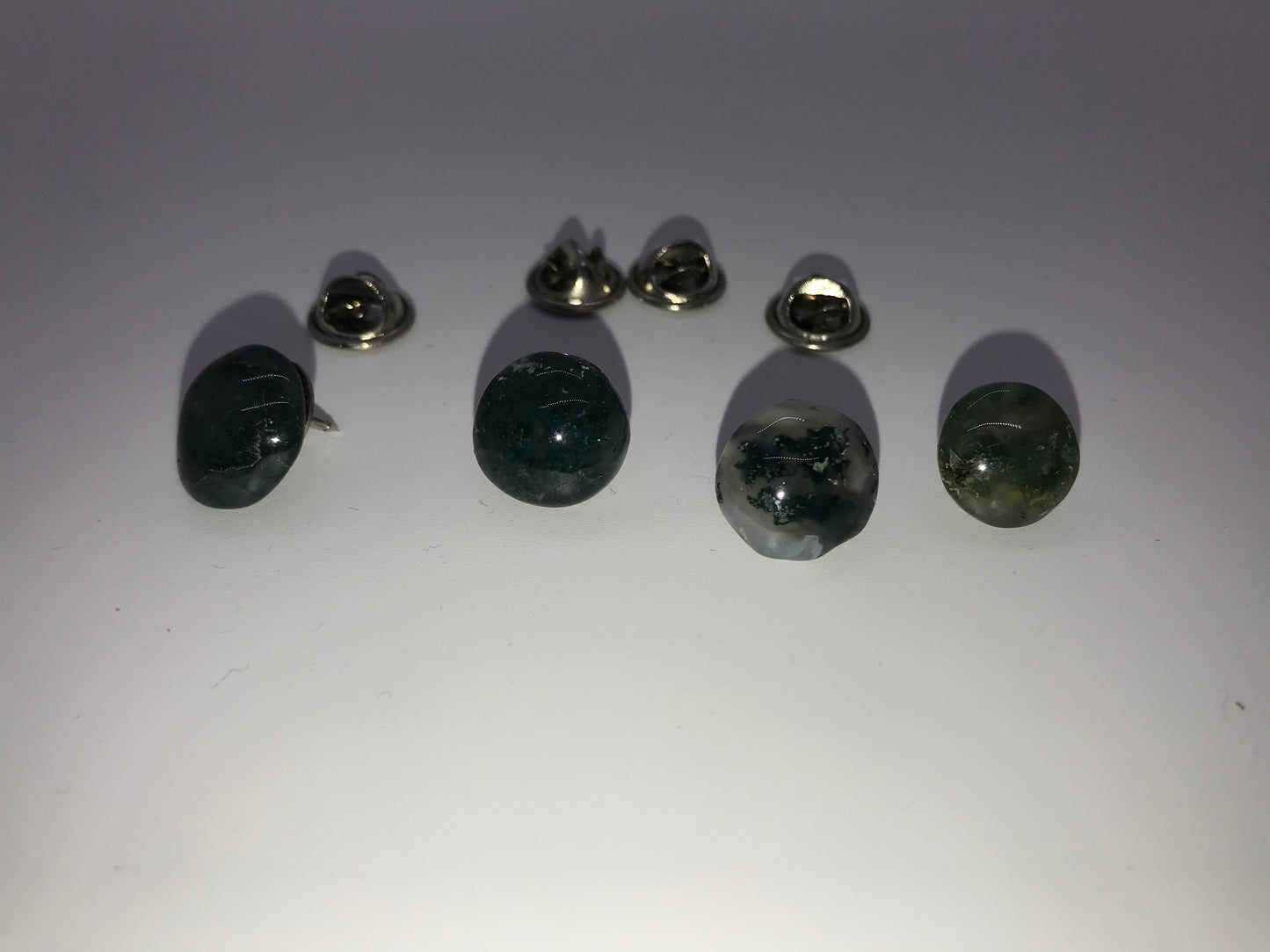 Moss Agate Cabochon Pins