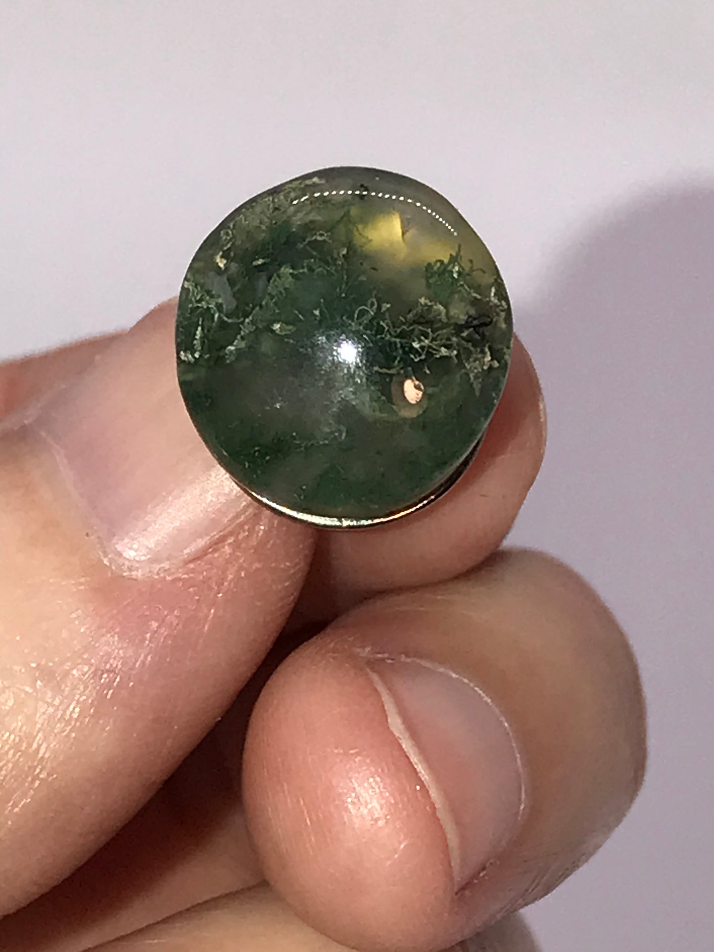 Moss Agate Cabochon Pins