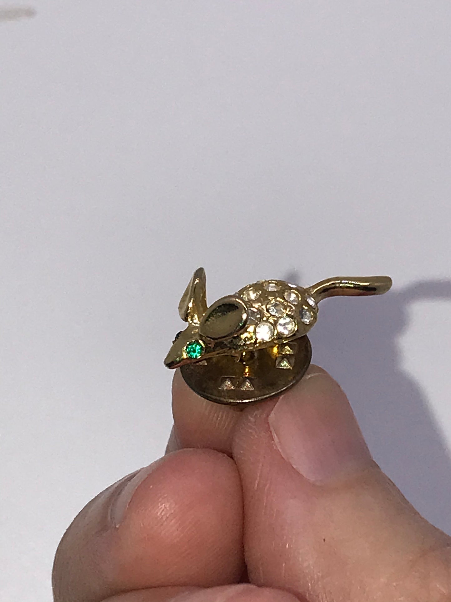 Sphinx Jewelry Co. Rhinestone Encrusted 3D Gold tone Mouse Pin