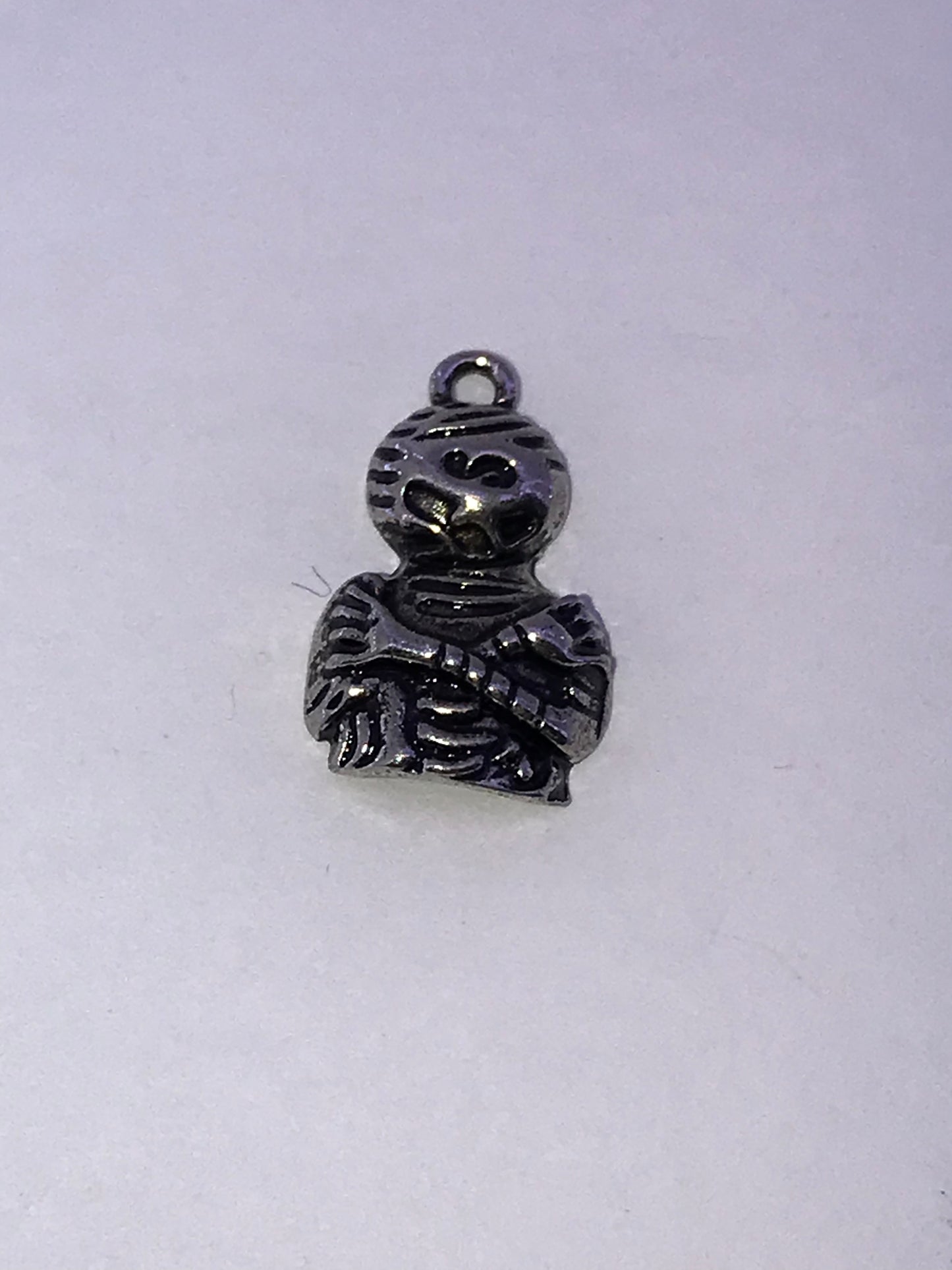 Cute Halloween Pewter Mummy Charm