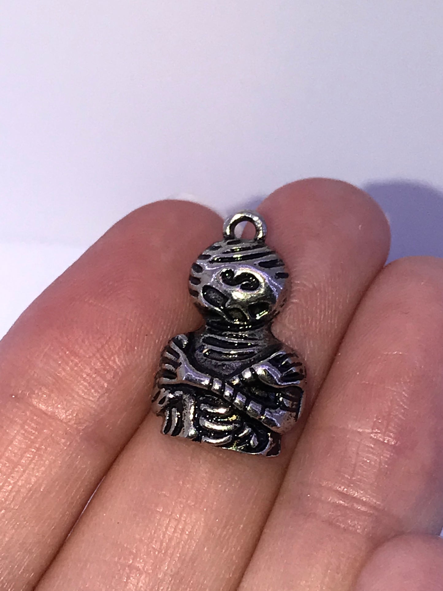 Cute Halloween Pewter Mummy Charm
