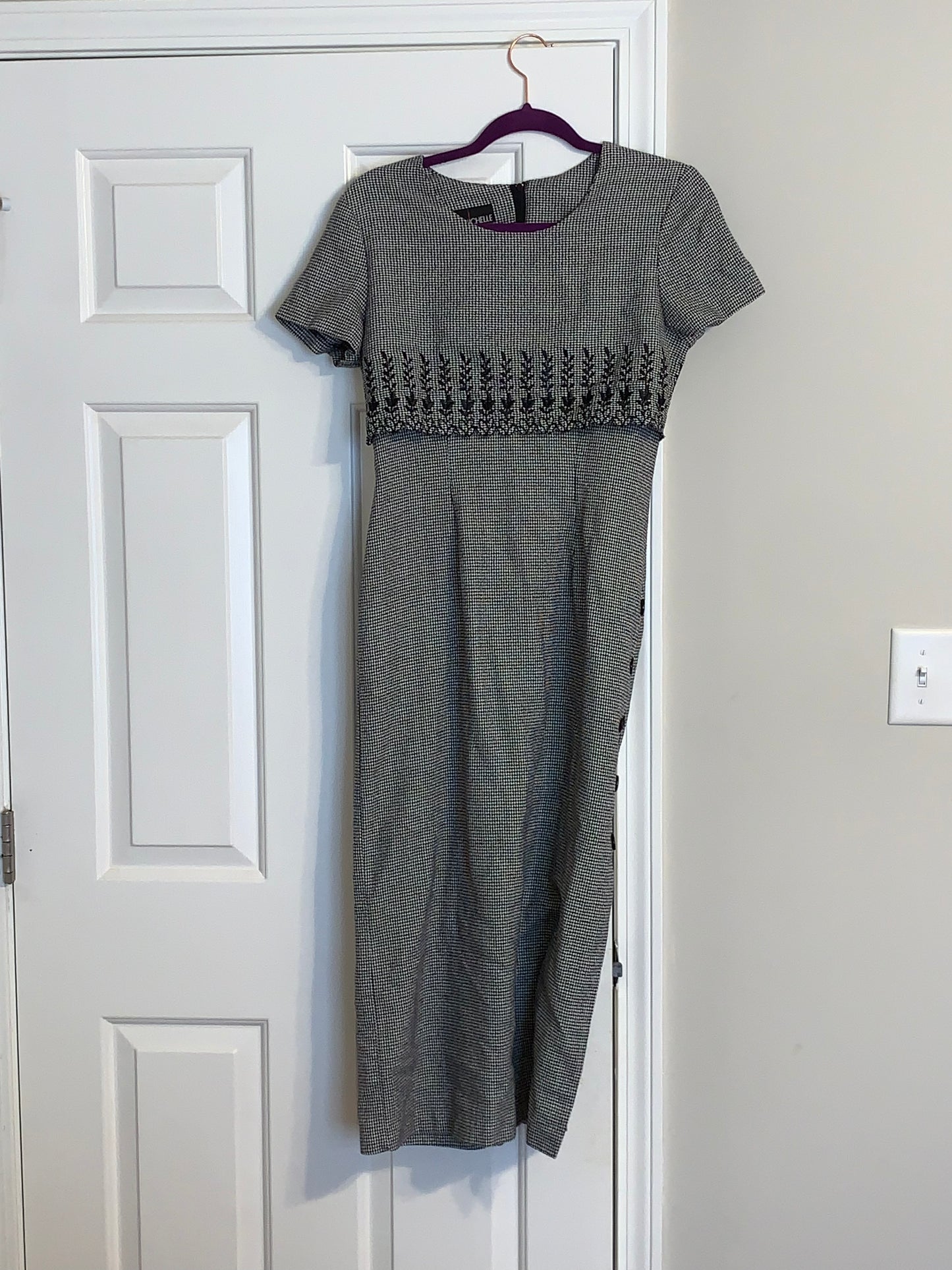 My Michelle Black and White Hounds Tooth Dress