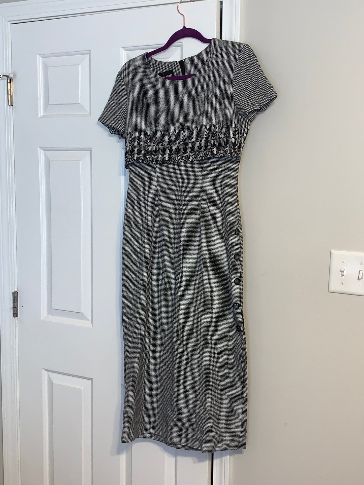 My Michelle Black and White Hounds Tooth Dress