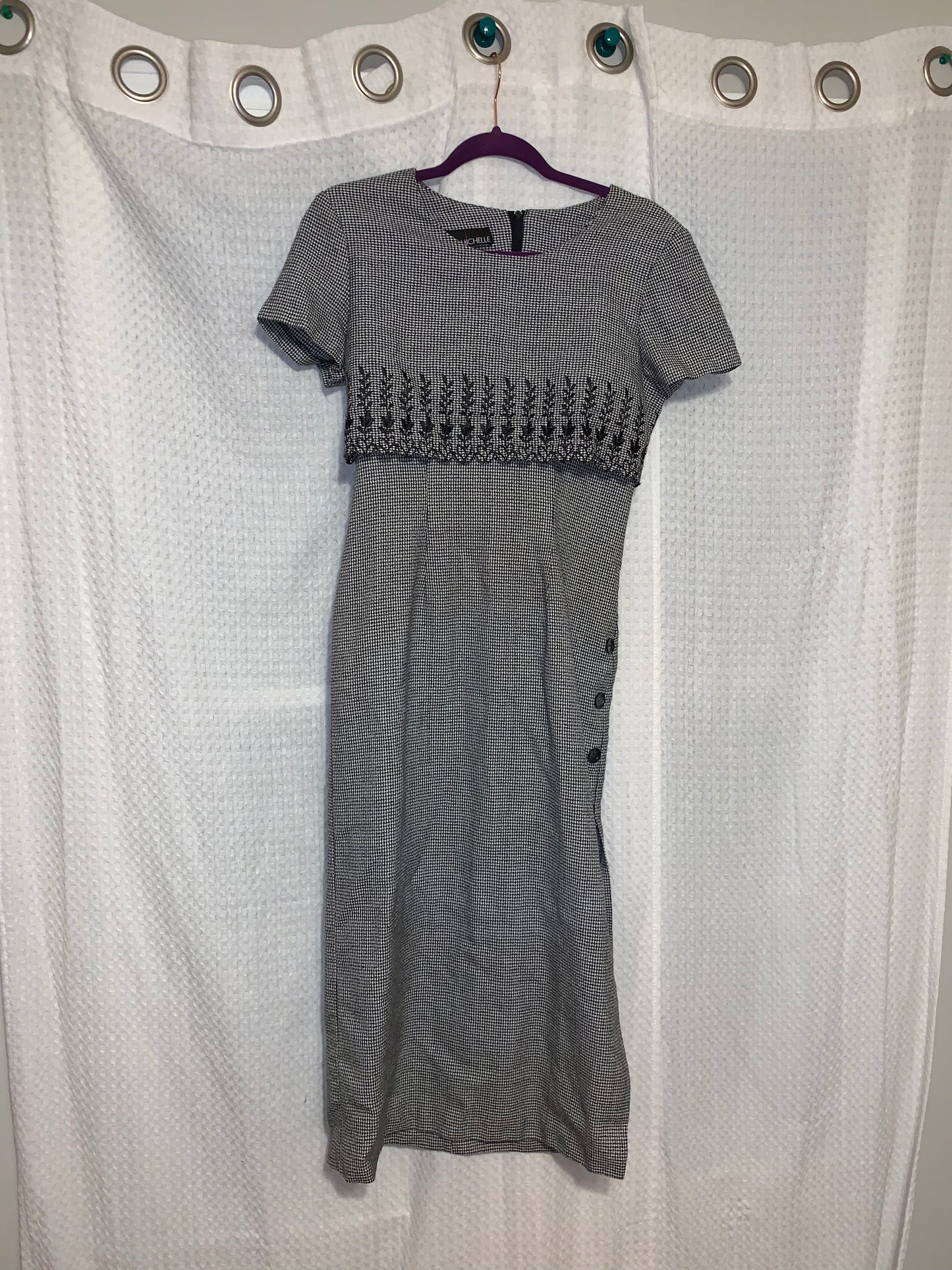 My Michelle Black and White Hounds Tooth Dress