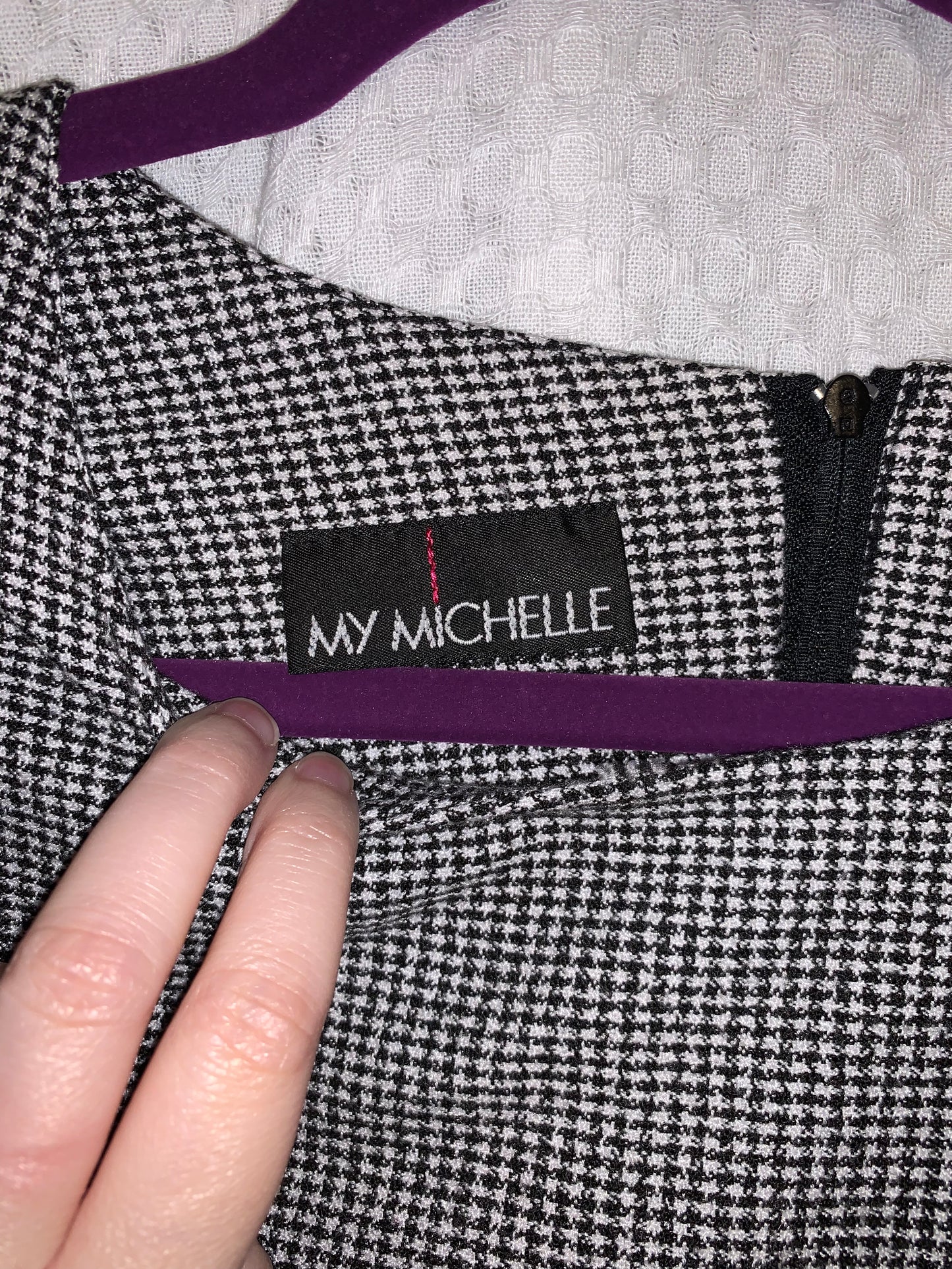 My Michelle Black and White Hounds Tooth Dress
