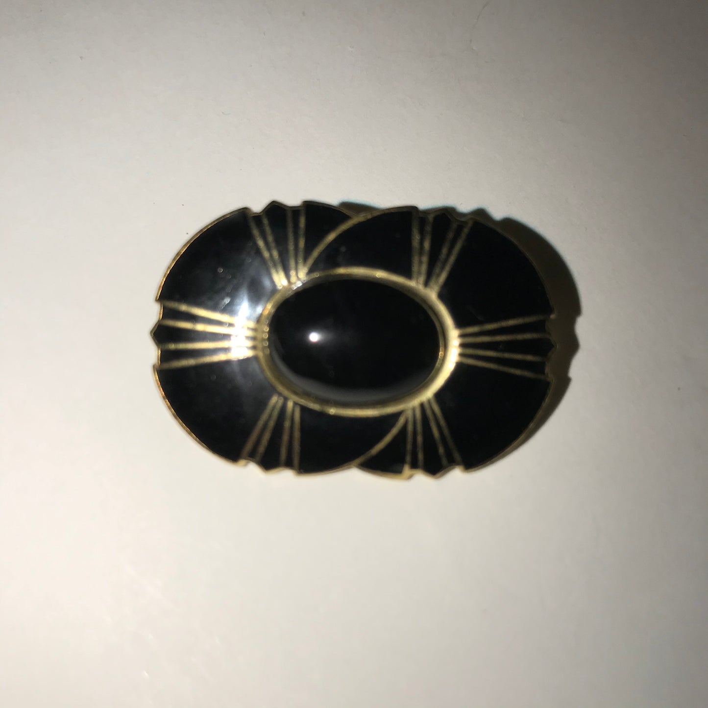 Vintage Oblong Black and gold Mona So Pin