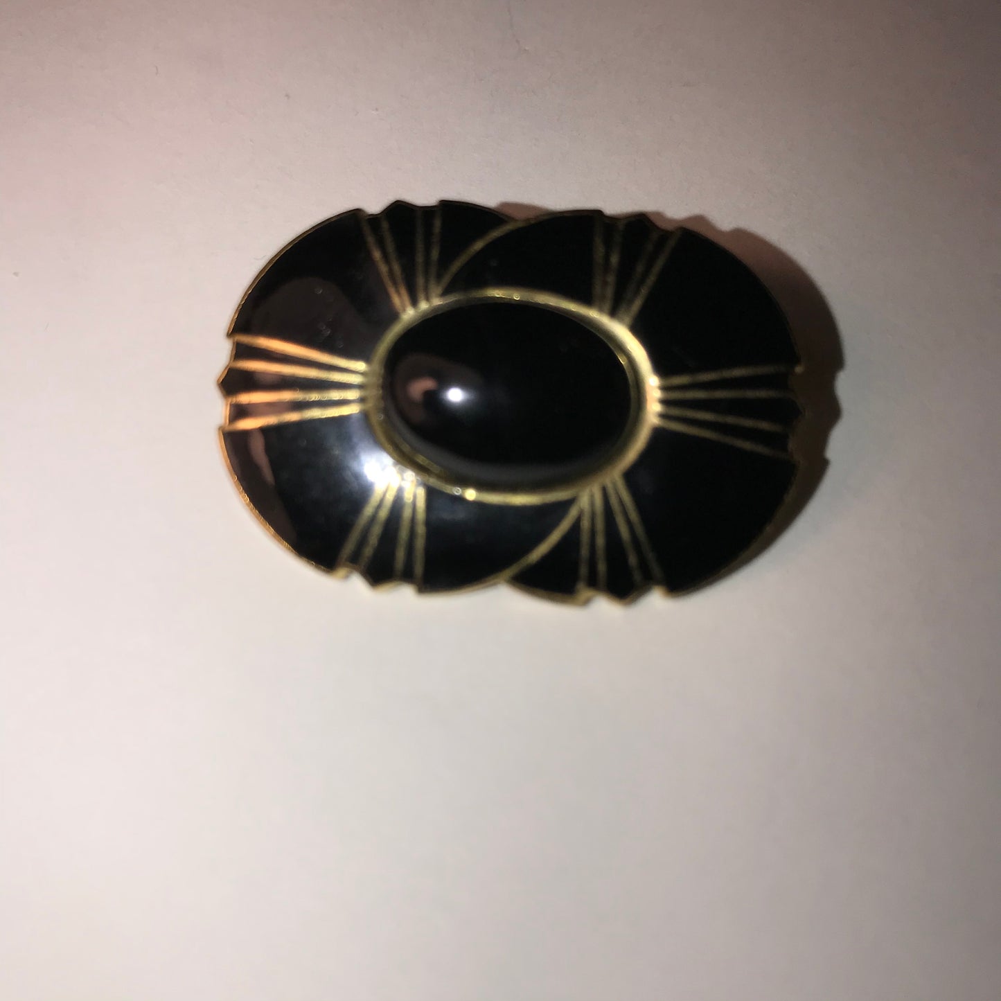Vintage Oblong Black and gold Mona So Pin