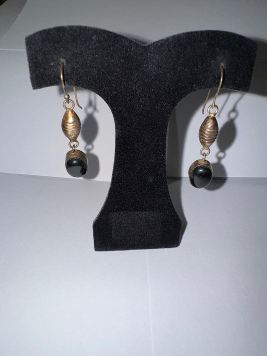 SLP Copper Obsidian Dangle Earrings