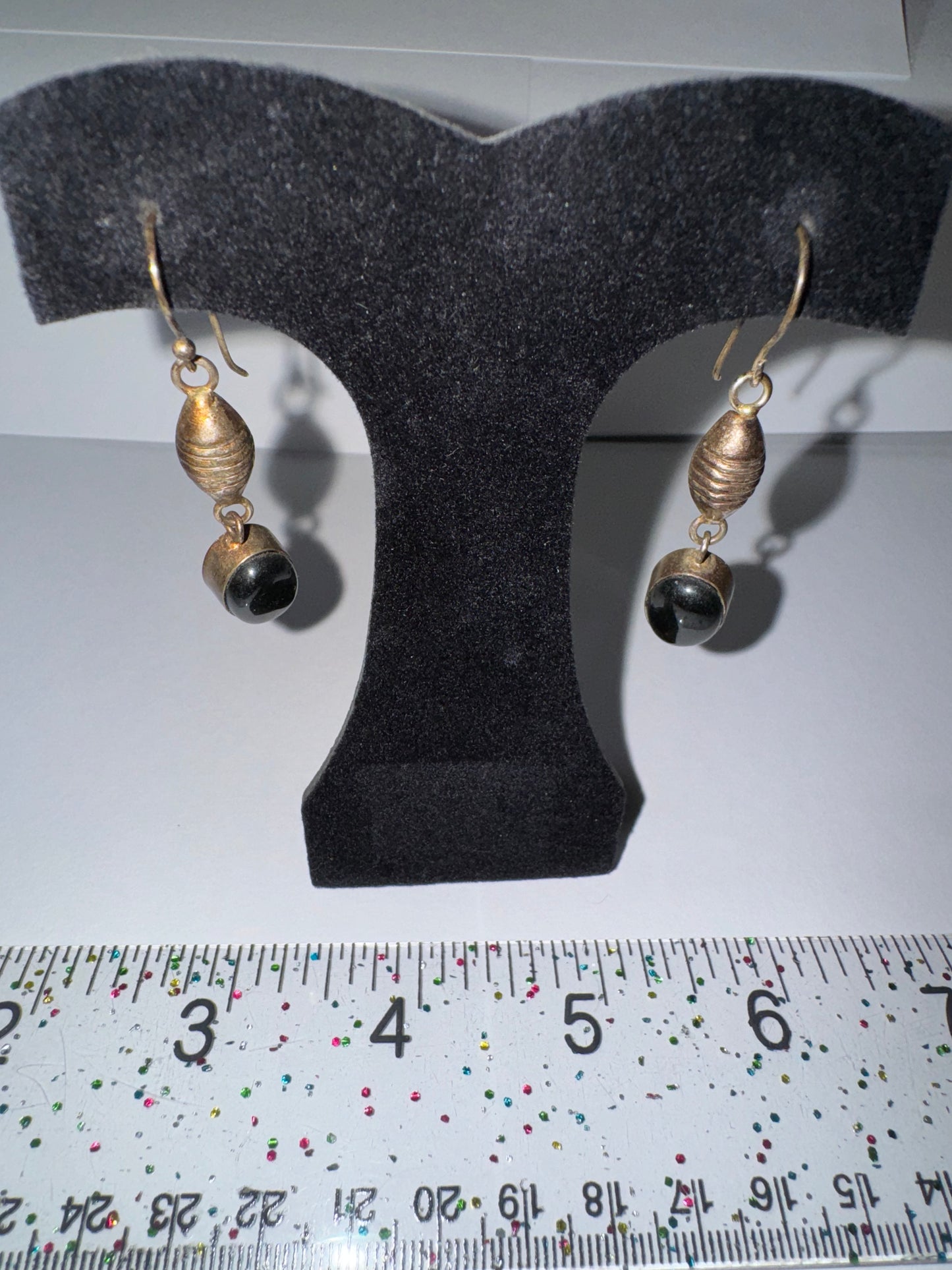 SLP Copper Obsidian Dangle Earrings