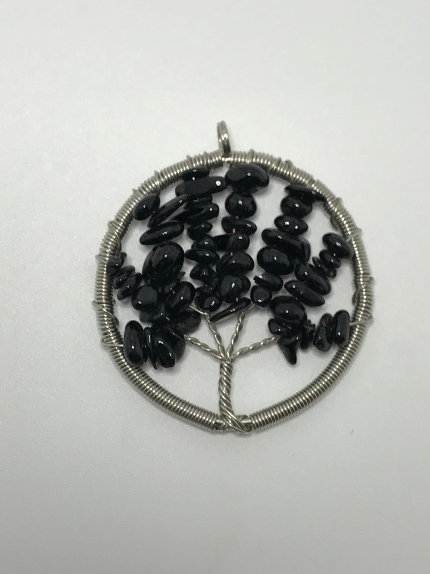 Black Onyx Tree Of Life Wire Wrap Pendant