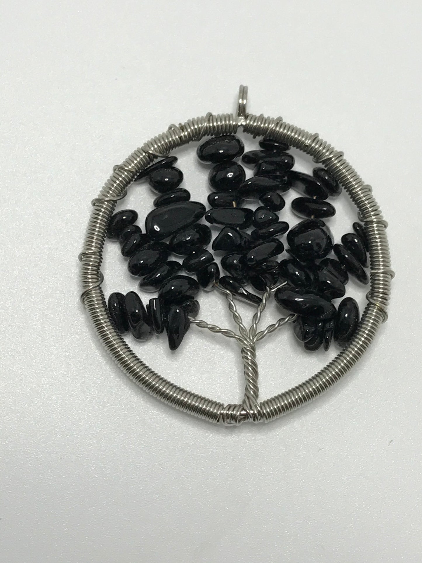 Black Onyx Tree Of Life Wire Wrap Pendant